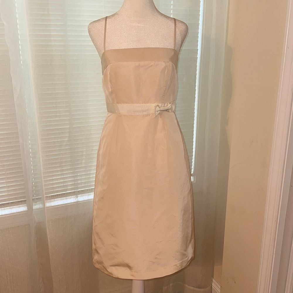 J. Crew 4 Emma Faille Cream Ivory 💯 Silk Formal Sleeveless Dress